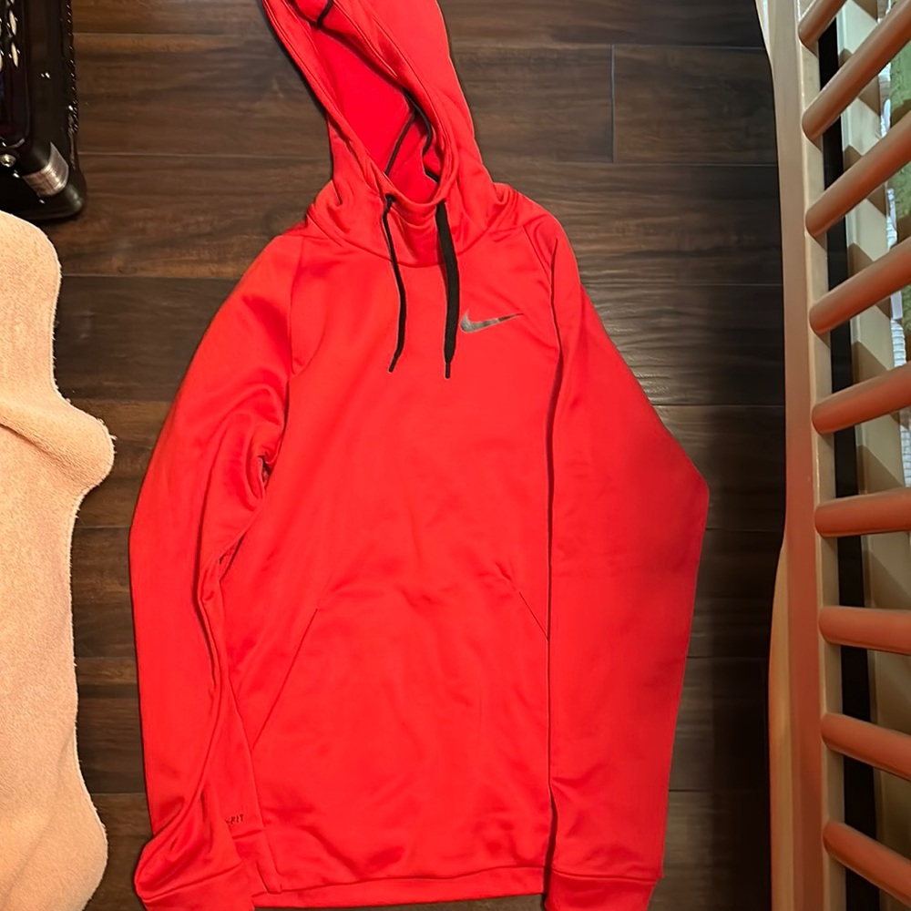 Never worn nike red hooded mens sweatshirt